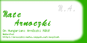 mate arnoczki business card