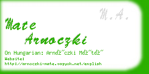 mate arnoczki business card